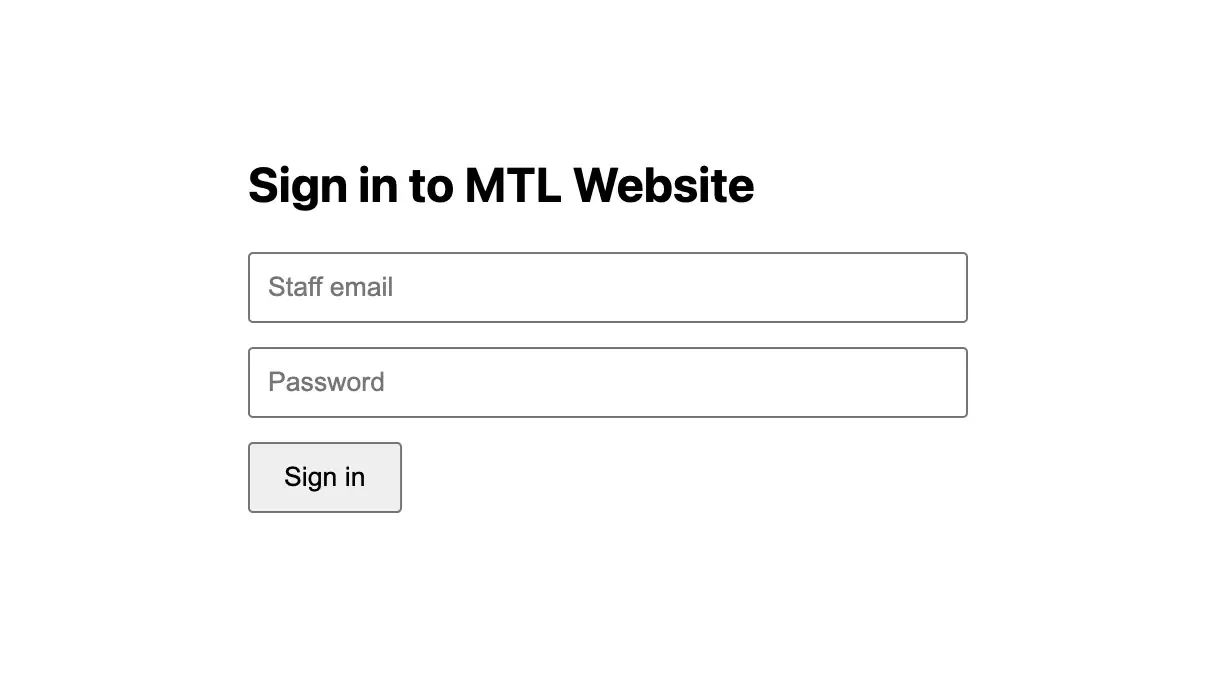 The staff sign-in page a Claude Desktop connection redirects to
